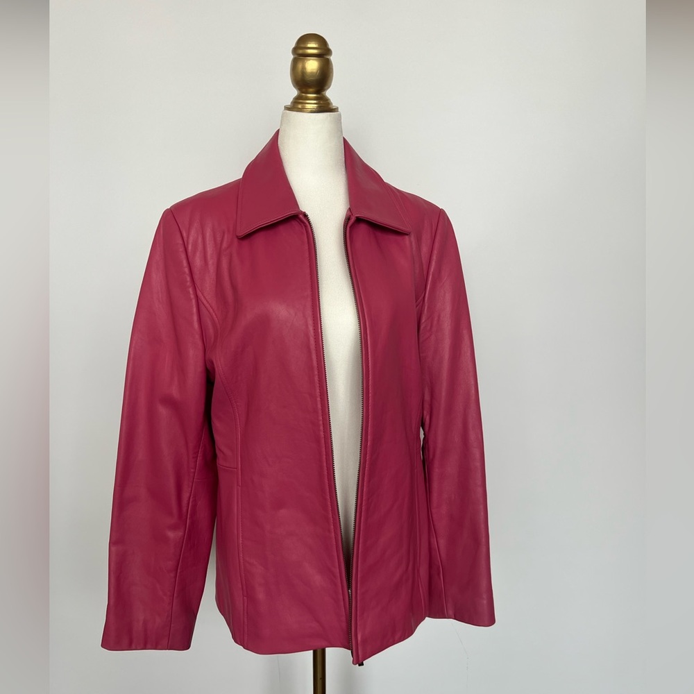 Liz Claiborne Women's Pink Leather Jacket